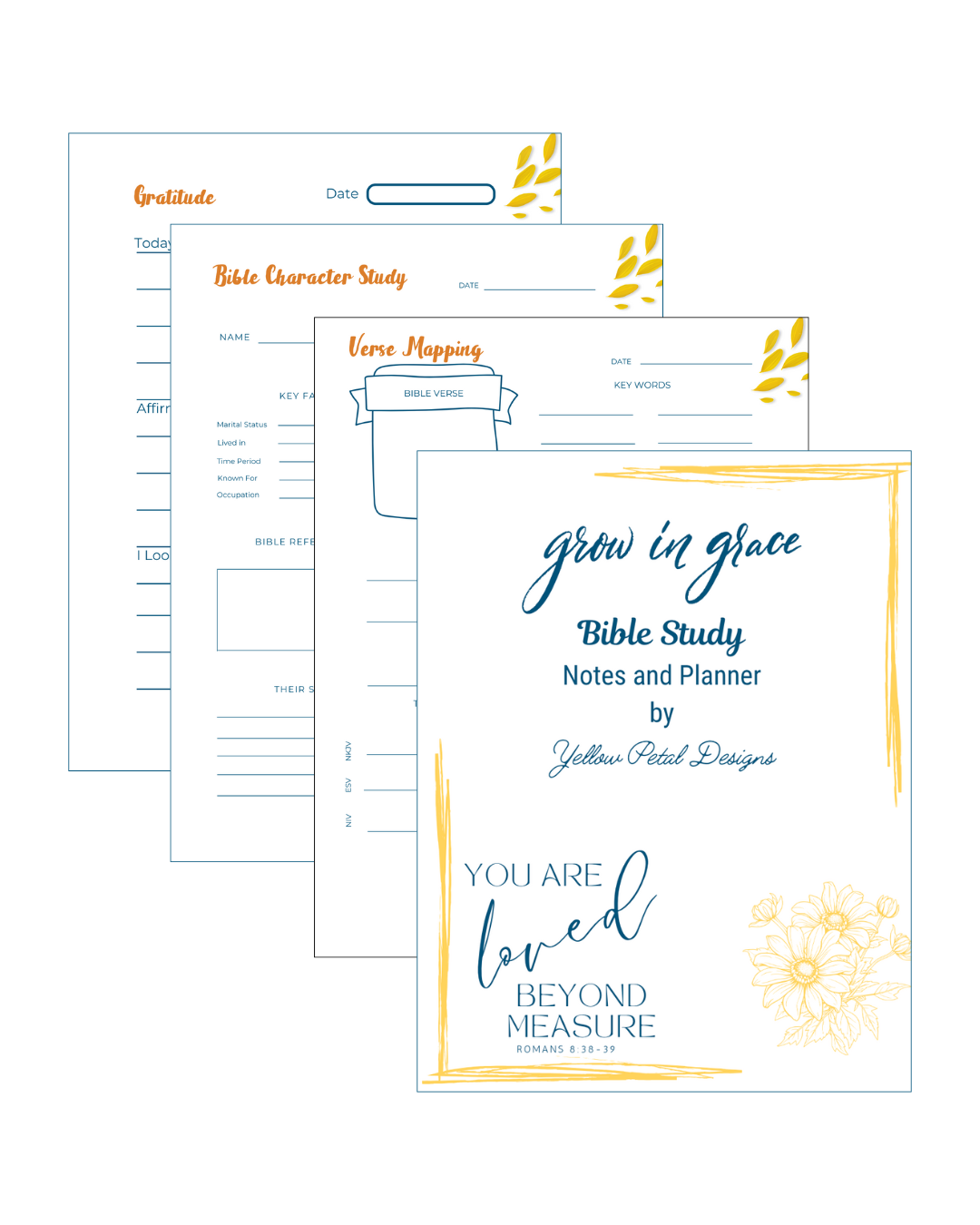 Grow in Grace Bible Study Printable Planner (37 Pages) | Faith Journal