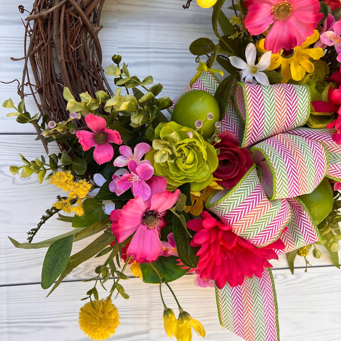 Summer Lime Wreath, Cinco de Mayo Wreath, Summertime Citrus door Hanger, Flower Decor, Floral Fiesta Door Hanger, Rabge Hood Kitchen decor
