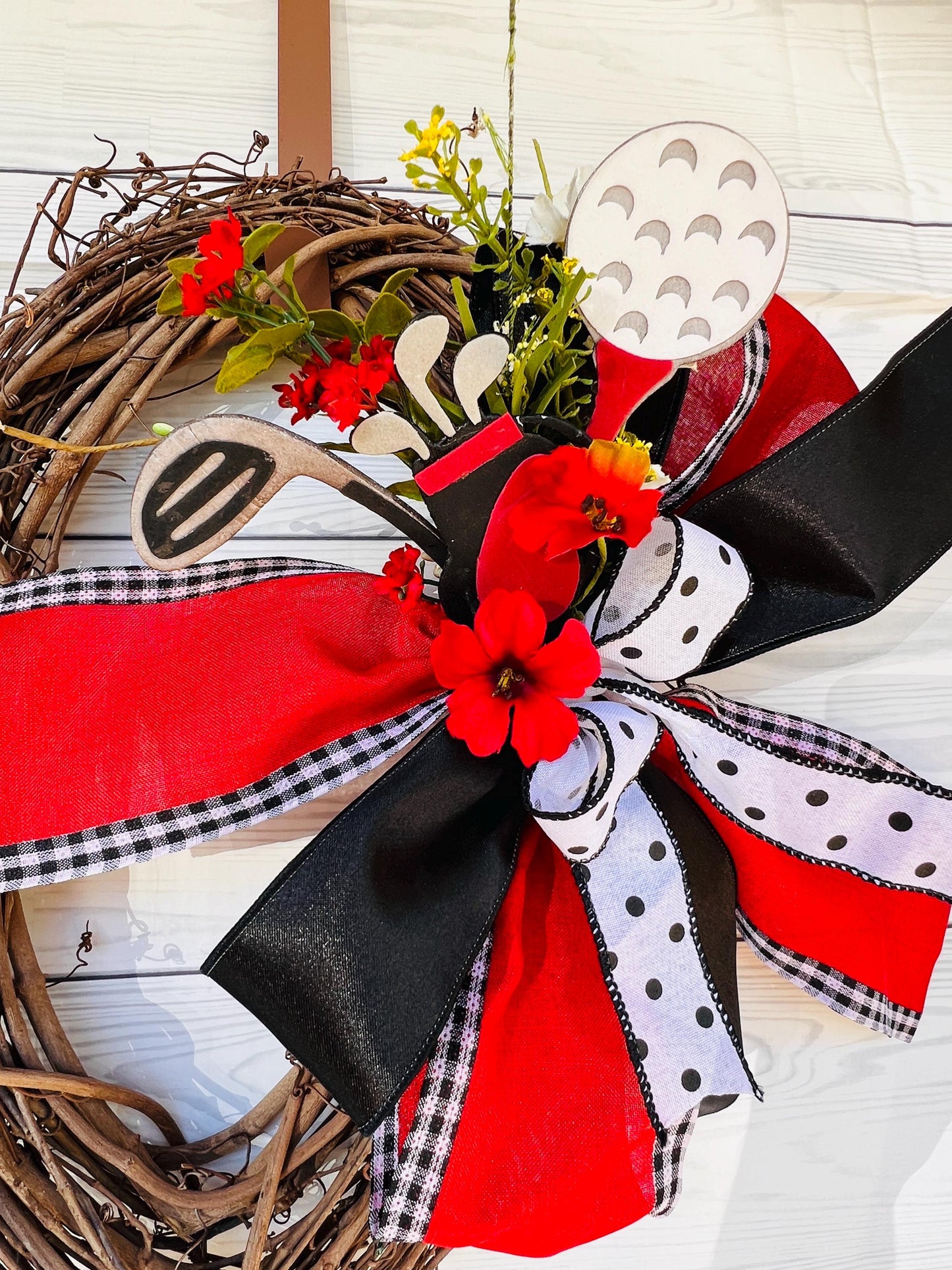 Happy Father's Day Lantern Swag, Wreath Bow for Dad, Golf clubs decoration, Golf cart swag, Golf course, Golf ball wreath bow for golfer