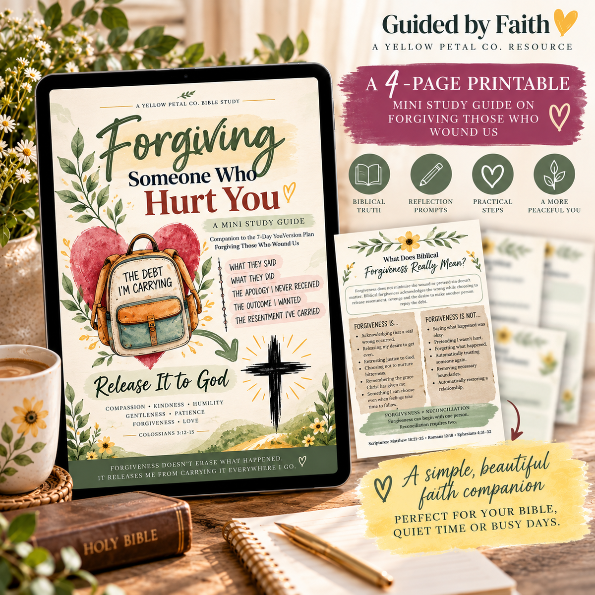 Forgiving Someone Who Hurt You | Biblical Forgiveness Printable Bible Study Guide