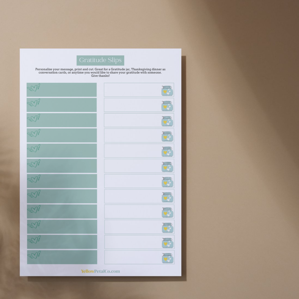 Printable Gratitude Cards & Slips — Thanksgiving Gratitude Jar Activity