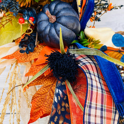 Rustic Pumpkin Sunflower Wreath – Farmhouse Fall Grapevine Door Hanger 🍁