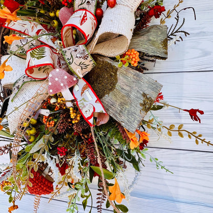 Boho Mushroom Wreath – Neutral Fall Rustic & Woodland Door Decor 🤎🍄