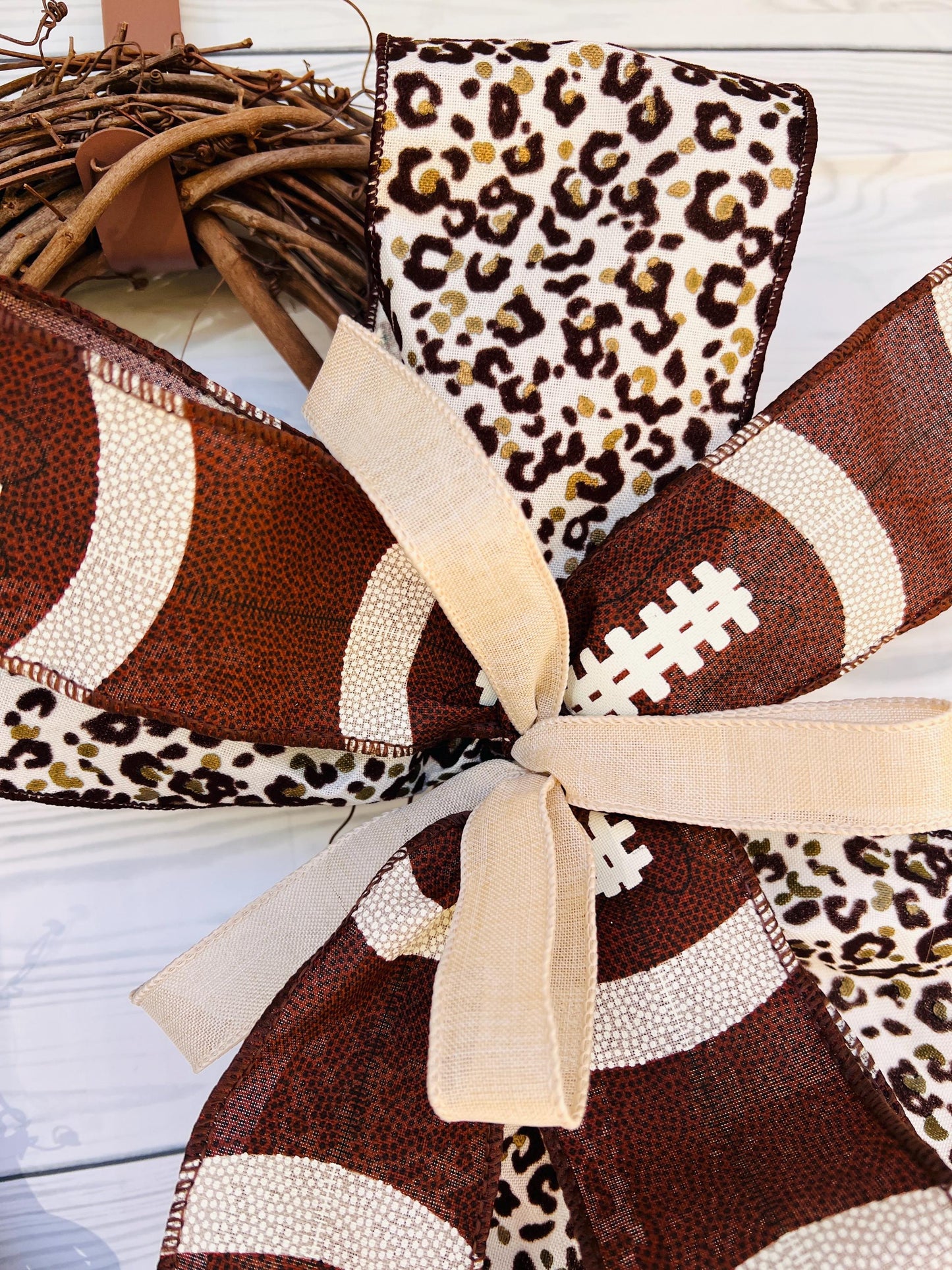 Football Season Cheetah Print Bow – Big Game Lantern Topper 🏈