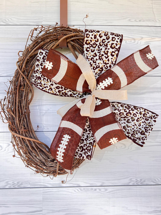 Football Season Cheetah Print Bow – Big Game Lantern Topper 🏈