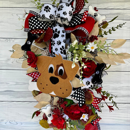 Dog Paw Print Wreath – Dog Lovers Everyday Porch Decor 🐾