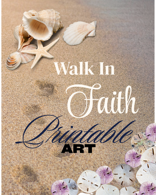 Walk in Faith Printable | Footprints on the Beach Wall Art