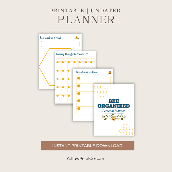 Bee Organized Personal Planner | 20-Page Printable PDF