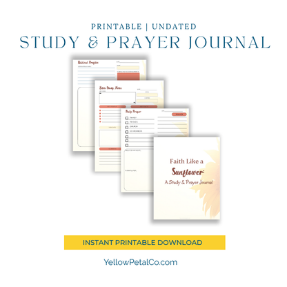 Faith Like a Sunflower Digital Bible Study Guide, Journal, Planner 🌻