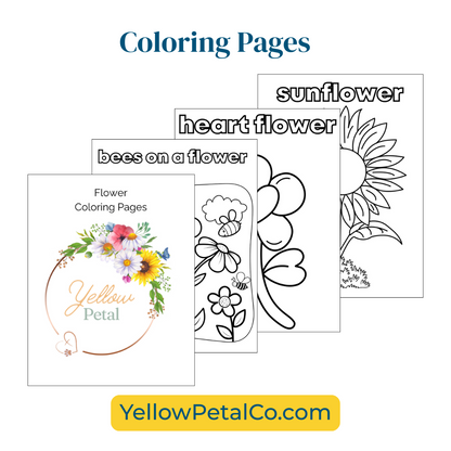 🌸 Kids' Flower Coloring Pages – Cheerful Printable Pages to Color