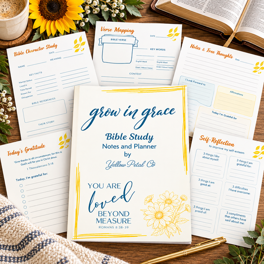 Grow in Grace Bible Study Printable Planner (37 Pages) | Faith Journal