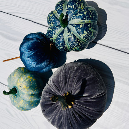 💙🎃 Blue Velvet Pumpkin Kit – Cozy Elegance for Fall Decorating! 🎃💙