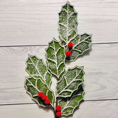 Rustic Merry Christmas Wreath & Centerpiece Kit – Holiday Holly Leaves Decor