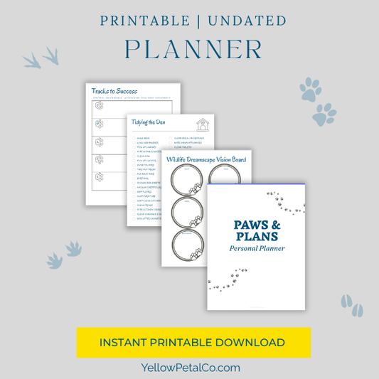 Paws & Plans Personal Planner | 20-Page Pet-Themed Printable