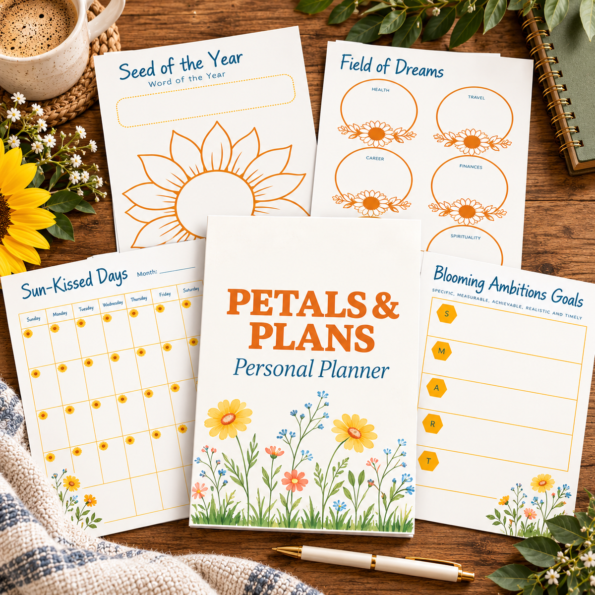 Petals & Plans Personal Planner | 20-Page Floral Printable