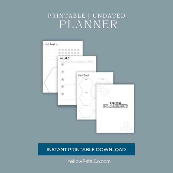 Simple Gray Personal Planner | 20-Page Minimalist Printable PDF