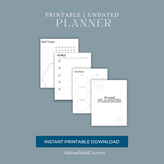Simple Gray Personal Planner | 20-Page Minimalist Printable PDF