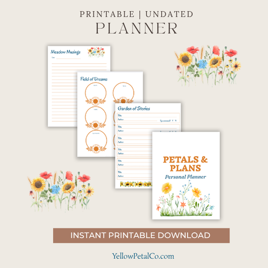 Petals & Plans Personal Planner | 20-Page Floral Printable