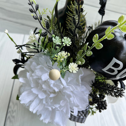 Halloween Beverage Bouquet – Boo Pumpkin Wine Bottle Decoration 🎃