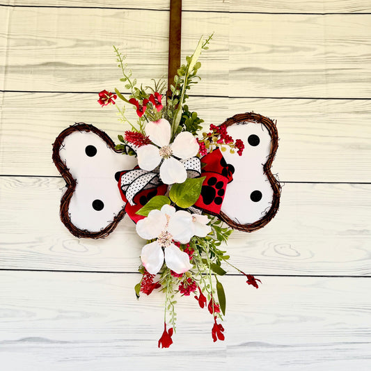 Everyday Dog bone door hanger, Farmhouse rustic dog wreath, Dog twig wreath for front door, Kitchen door hanger, Dogwood Wreath, Porch decor