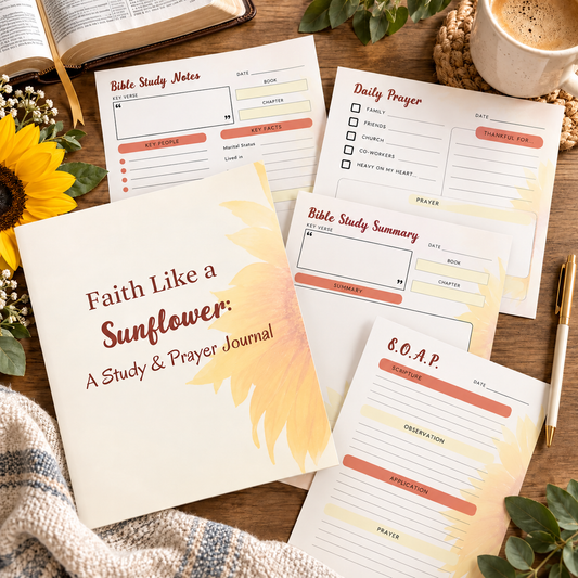 Faith Like a Sunflower Digital Bible Study Guide, Journal, Planner 🌻