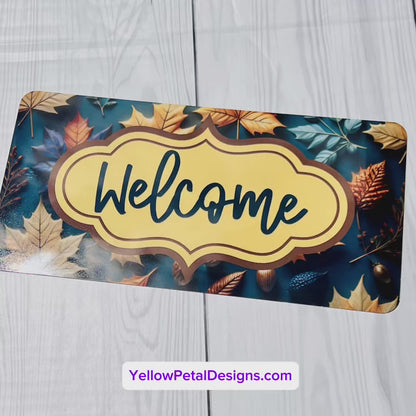 🍂💙 Blue Fall Welcome Sign Kit – Cozy Elegance for Your Front Door! 💙🍂