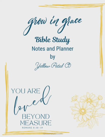 Grow in Grace Bible Study Printable Planner (37 Pages) | Faith Journal