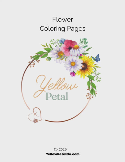 🌸 Kids' Flower Coloring Pages – Cheerful Printable Pages to Color